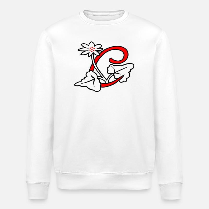 Lettre C - Sweat bio ROLLER Stanley/Stella Unisexe - blanc