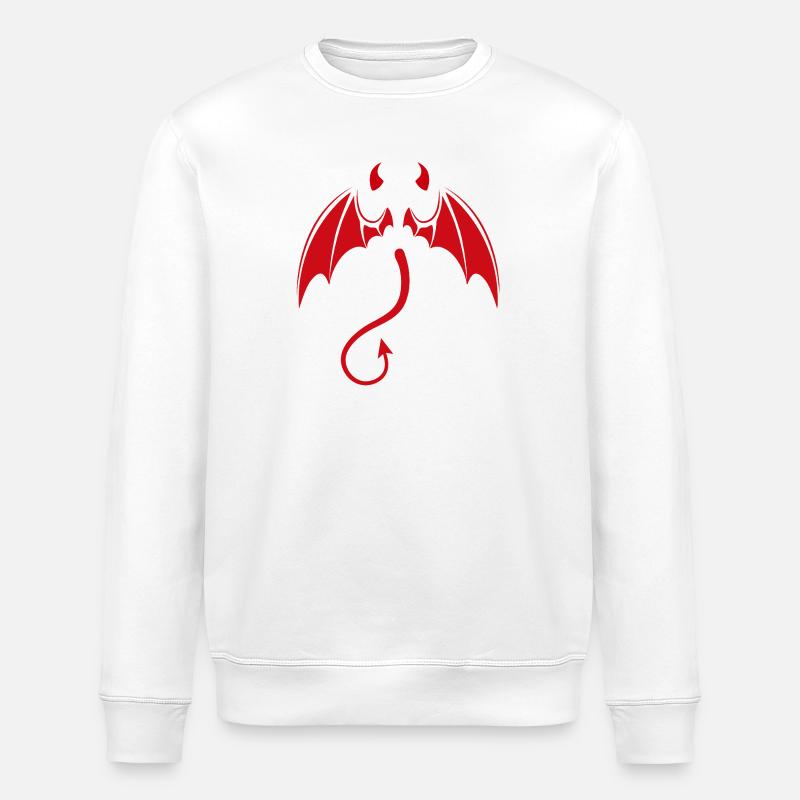 Roter Dämonendrache mit Flügeln - Stanley/Stella Unisex Bio-Sweatshirt ROLLER - Weiß