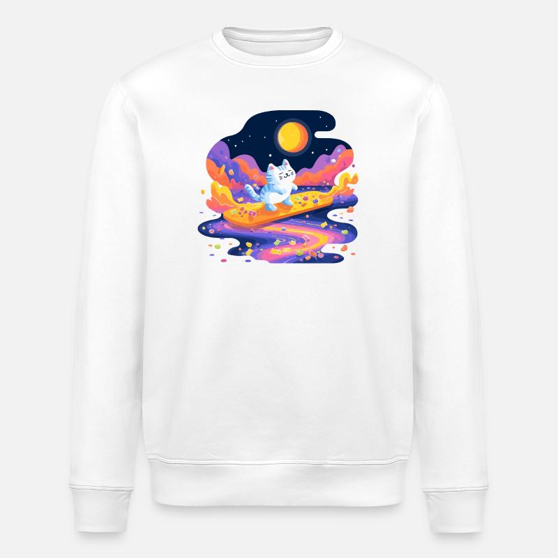 Katzen auf Zuckerstrom - Stanley/Stella Unisex Bio-Sweatshirt ROLLER - Weiß