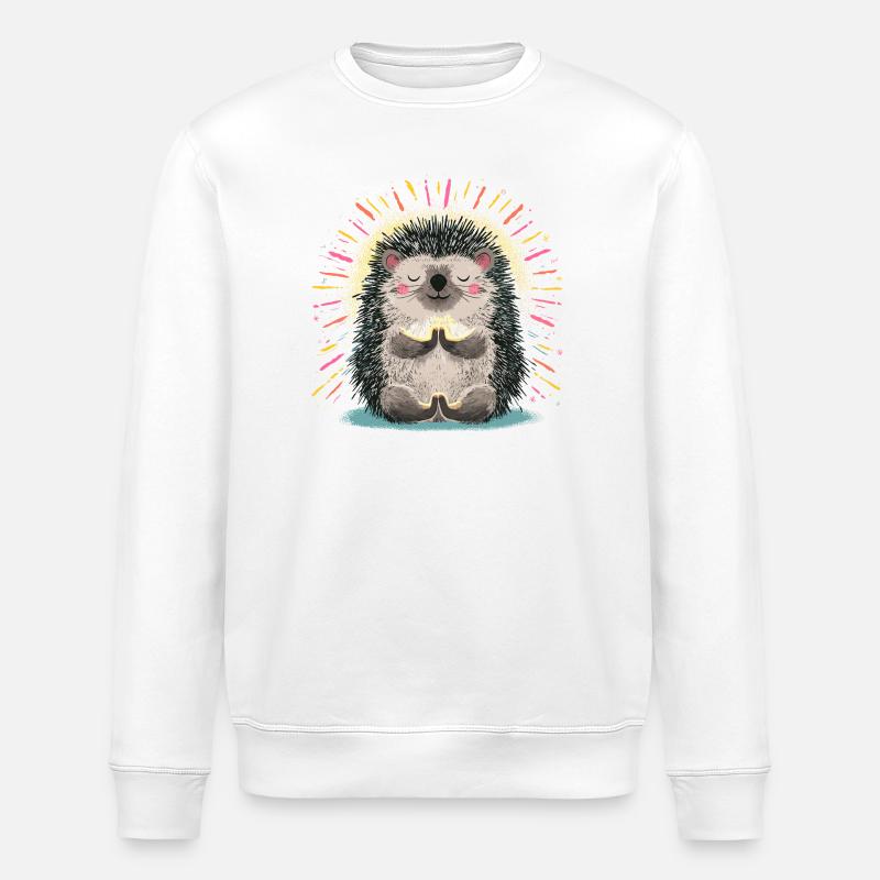 Zen Igel Meditations Igel - Stanley/Stella Unisex Bio-Sweatshirt ROLLER - Weiß