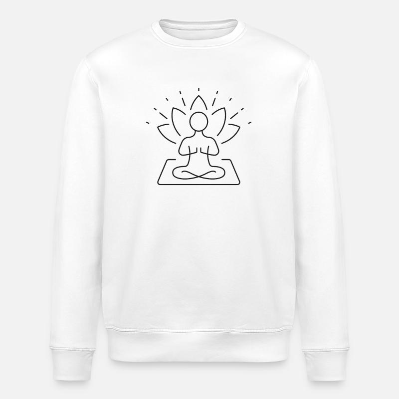 Lotus Meditation Lichtkreis - Stanley/Stella Unisex Bio-Sweatshirt ROLLER - Weiß
