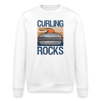 Curling Rocks : cadeau drôle de sports d’hiver - Sweat bio ROLLER Stanley/Stella Unisexe - blanc - Devant - Nik (191cm)
