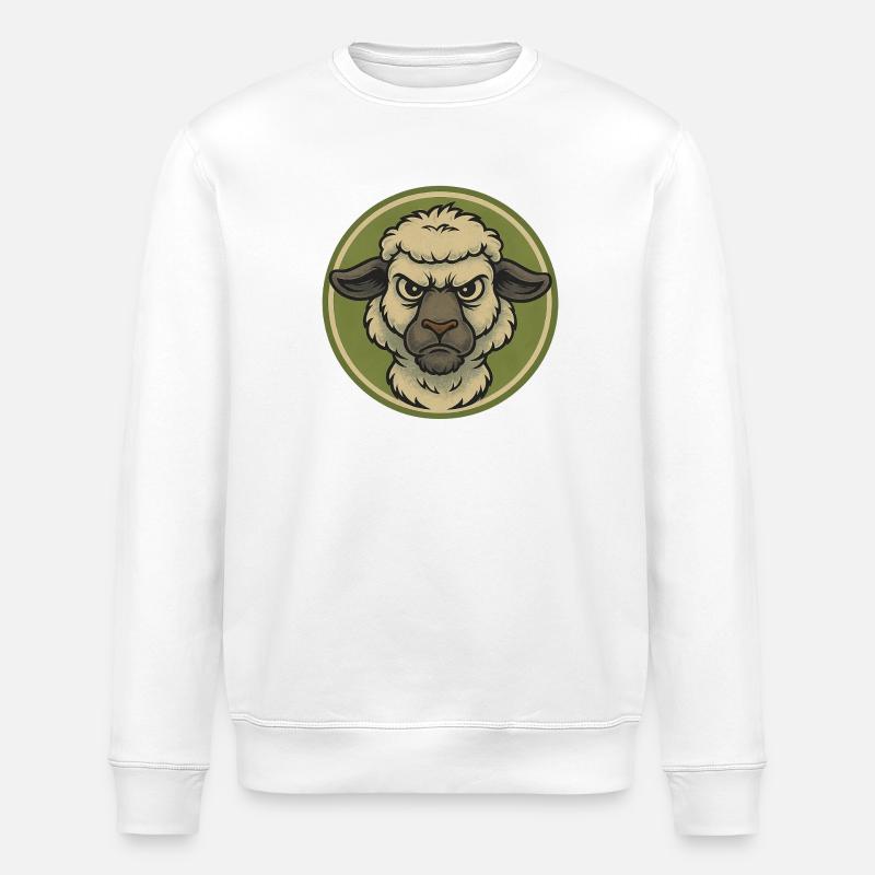 Emblème du mouton en colère - Sweat bio ROLLER Stanley/Stella Unisexe - blanc