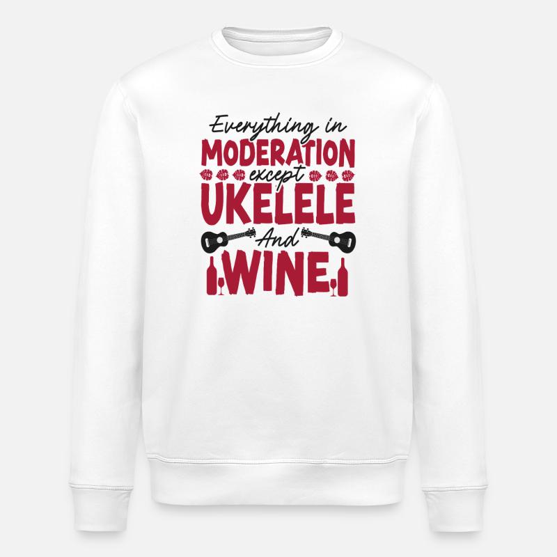Hawaiian Ukulele Uke Wine - Stanley/Stella Unisex Bio-Sweatshirt ROLLER - Weiß