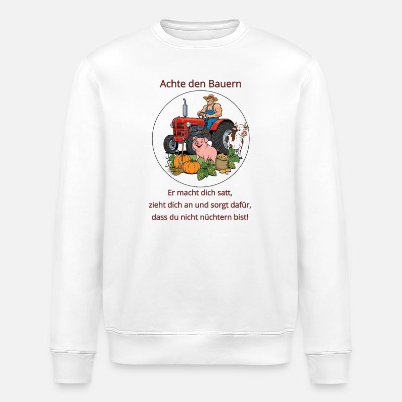 Bauernhof Traktor Rundbild - Stanley/Stella Unisex Bio-Sweatshirt ROLLER - Weiß