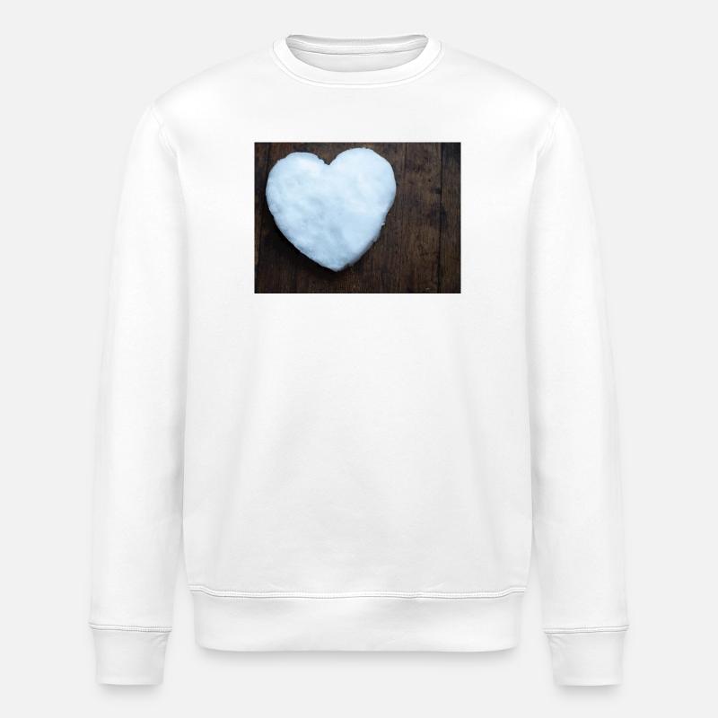 Herz aus Schnee - Stanley/Stella Unisex Bio-Sweatshirt ROLLER - Weiß