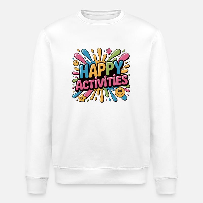 Activités joyeuses Explosion d’éclaboussures - Sweat bio ROLLER Stanley/Stella Unisexe - blanc