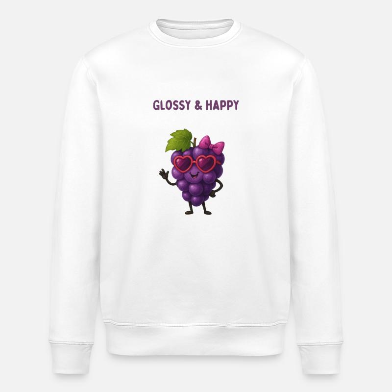 Glimmering Grape Happiness - Stanley/Stella ROLLER Unisex Organic Sweatshirt - white