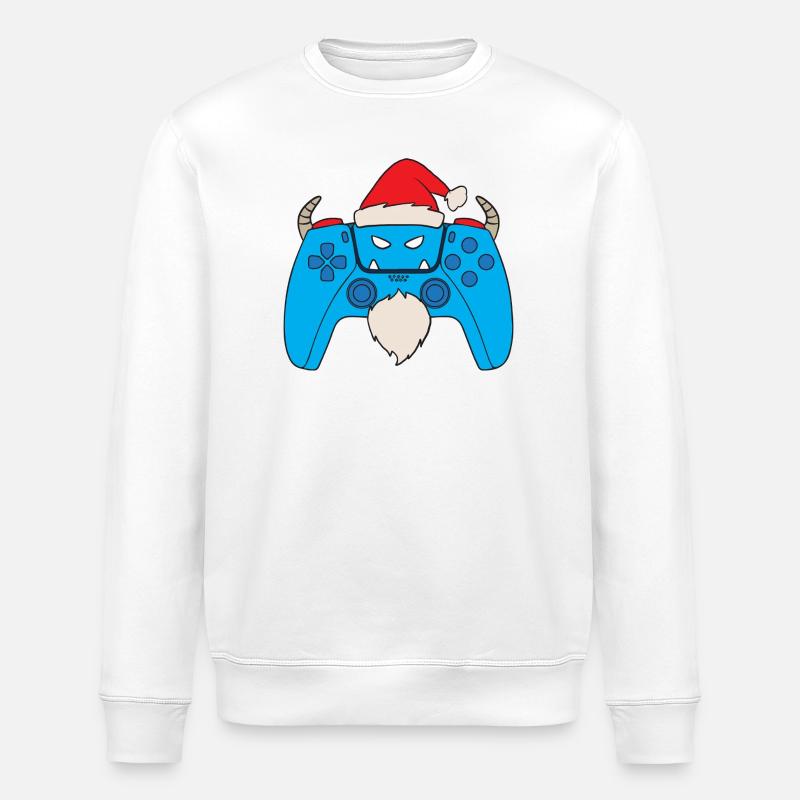 Yeti Videospiel-Controller Weihnachts-Gamer Yeti - Stanley/Stella Unisex Bio-Sweatshirt ROLLER - Weiß