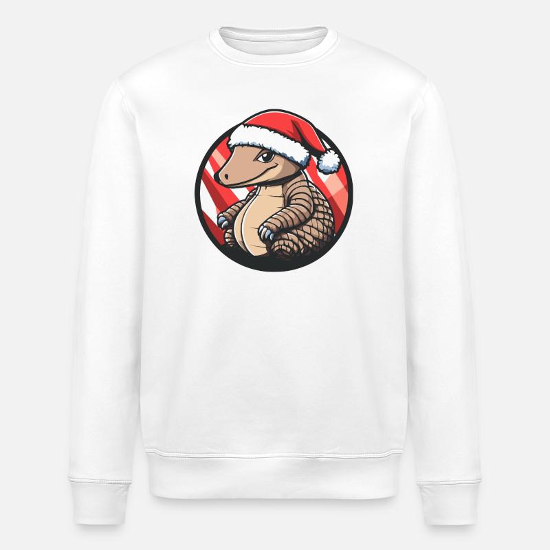 Armadillo avec chapeau de Père Noël - Sweat bio ROLLER Stanley/Stella Unisexe - blanc