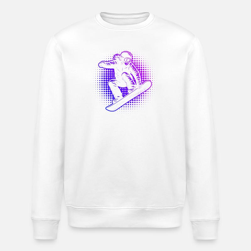 Neon Snowboarder Retro Vaporwave - Sweat bio ROLLER Stanley/Stella Unisexe - blanc