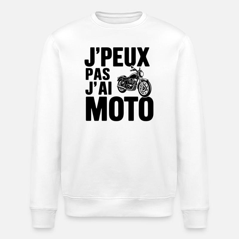 J-peux_pas_J-ai_Moto - Stanley/Stella Unisex Bio-Sweatshirt ROLLER - Weiß