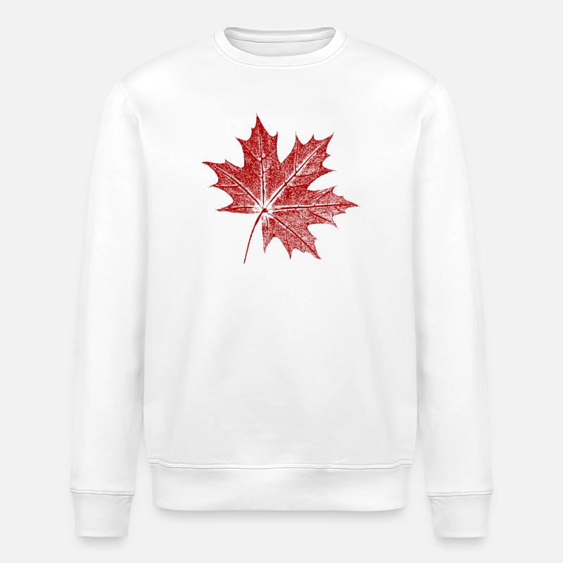Maple leaf - Stanley/Stella ROLLER Unisex Organic Sweatshirt - white
