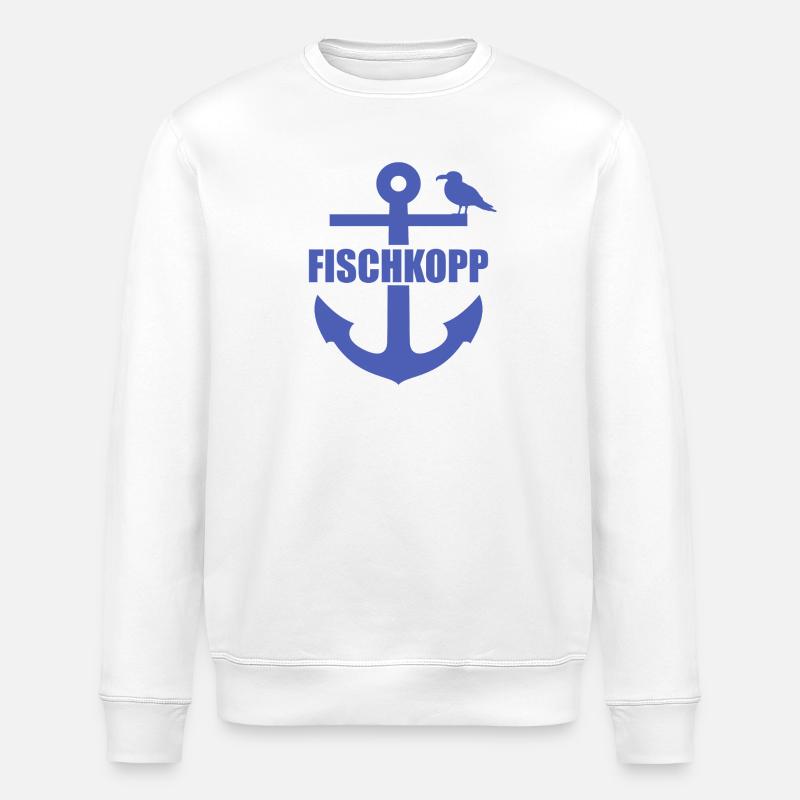 Fischkopp, anchor - Stanley/Stella ROLLER Unisex Organic Sweatshirt - white