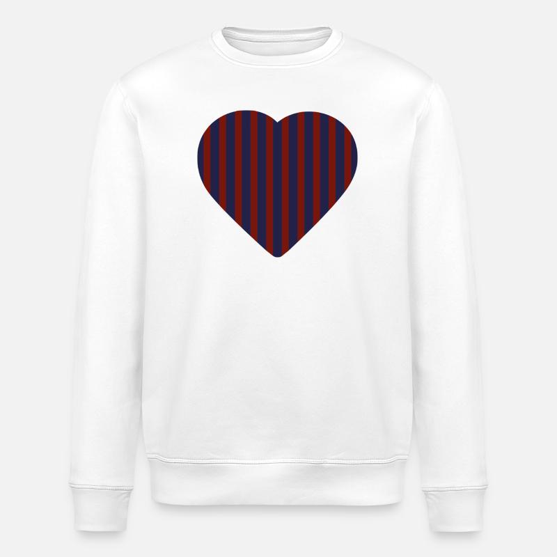 Rot-Blaues Herz - Stanley/Stella Unisex Bio-Sweatshirt ROLLER - Weiß