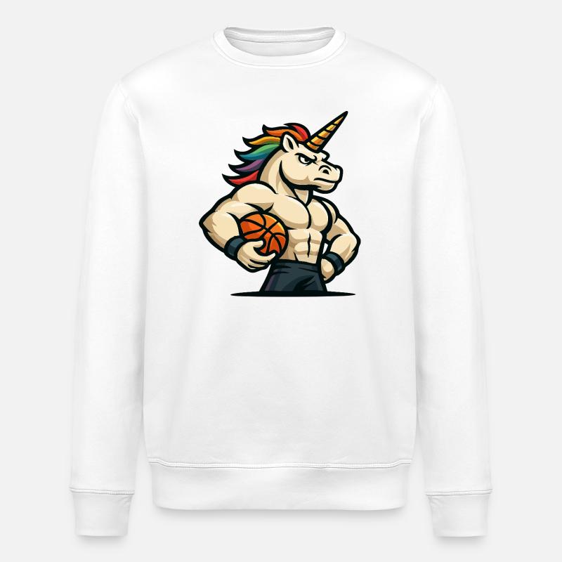 Regenbogen-Einhorn-Reifen - Stanley/Stella Unisex Bio-Sweatshirt ROLLER - Weiß