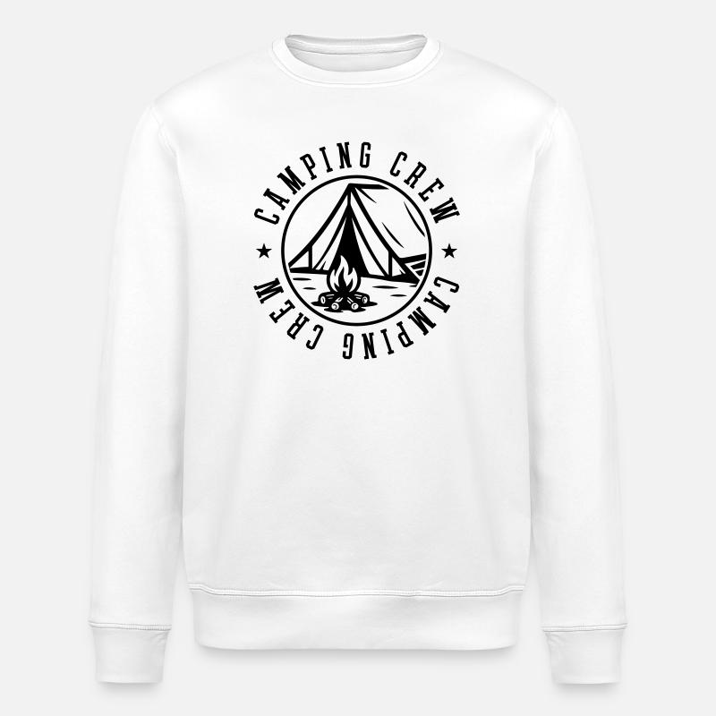 Camping Crew Tent Campfire - Stanley/Stella ROLLER Unisex Organic Sweatshirt - white