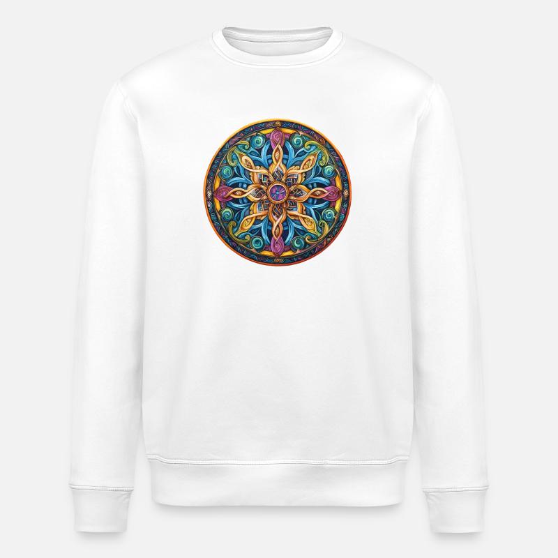 Mandala Feuerstern - Stanley/Stella Unisex Bio-Sweatshirt ROLLER - Weiß