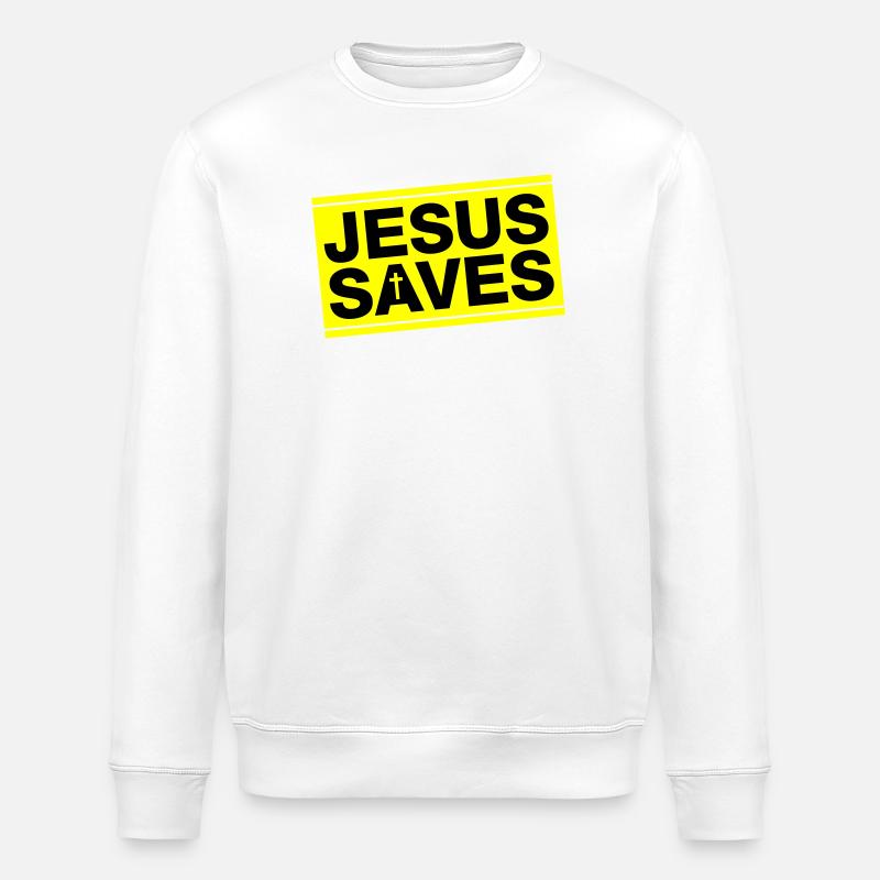 Jésus sauve Christian en disant - Sweat bio ROLLER Stanley/Stella Unisexe - blanc