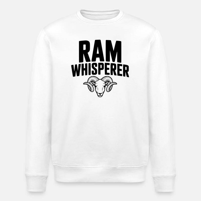 Ram-Flüsterer - Stanley/Stella Unisex Bio-Sweatshirt ROLLER - Weiß