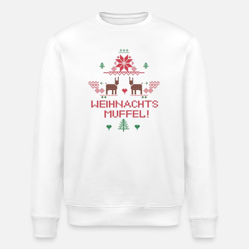 Ugly Christmas Weihnachtsmuffel  - Stanley/Stella Unisex Bio-Sweatshirt ROLLER - Weiß