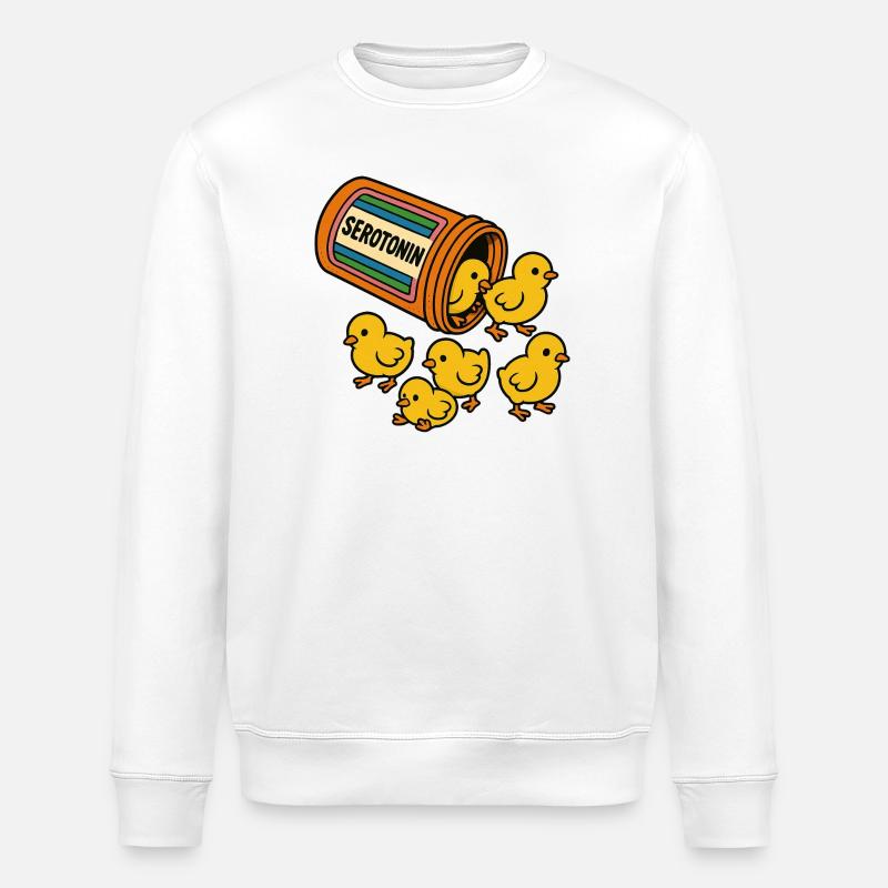Serotonin Chick Parade - Stanley/Stella ROLLER Unisex Organic Sweatshirt - white