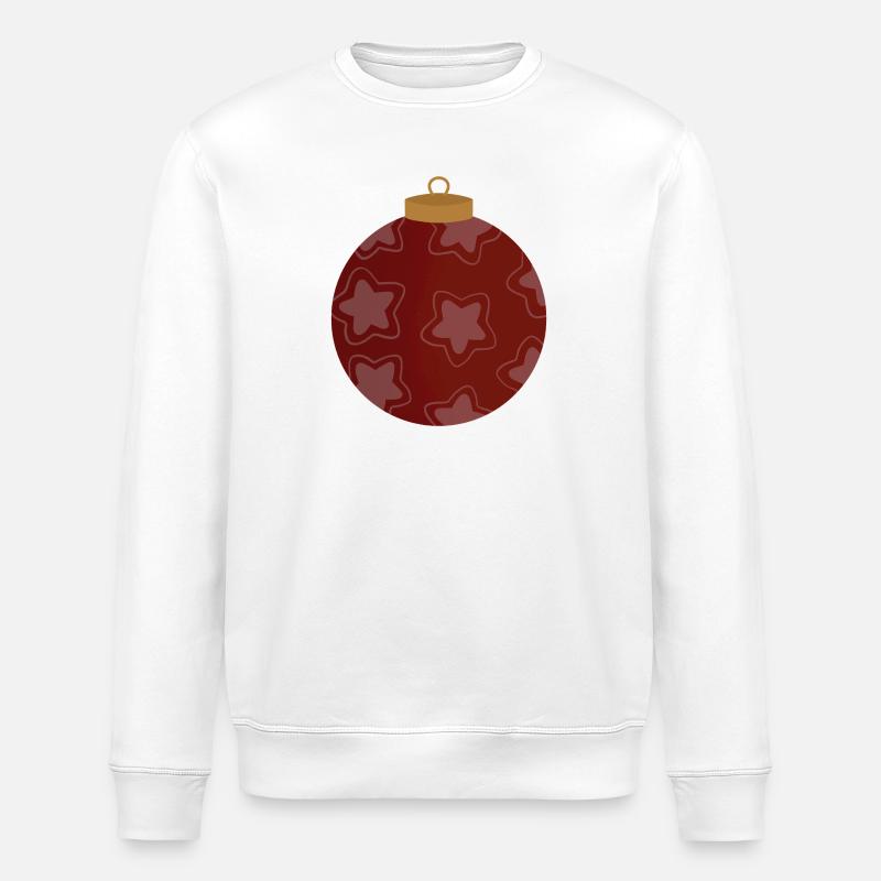 Karmesinrotes Stern-Ornamentmuster - Stanley/Stella Unisex Bio-Sweatshirt ROLLER - Weiß