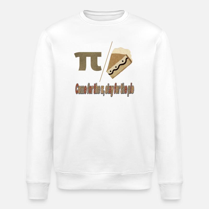 Pi Pie Pun Tee - Stanley/Stella ROLLER Unisex Organic Sweatshirt - white