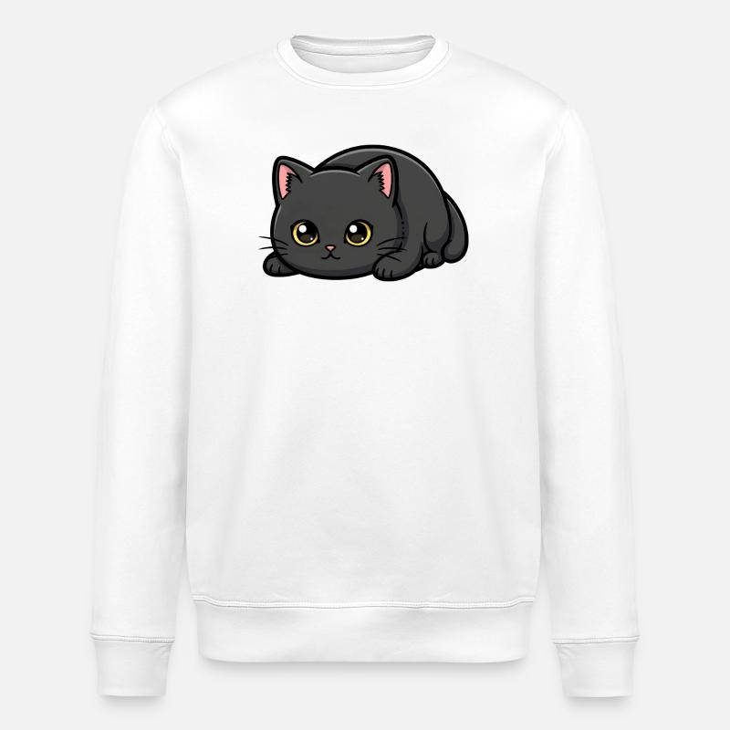 Midnight Whisker Kitten - Stanley/Stella Unisex Bio-Sweatshirt ROLLER - Weiß