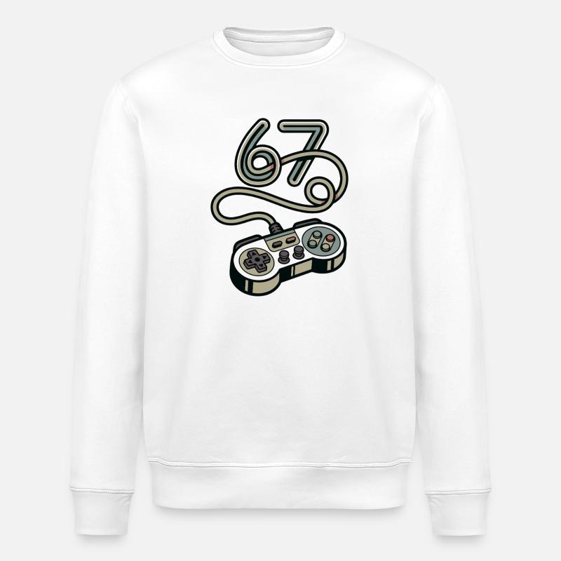 Retro Neon Controller Art 67 - Stanley/Stella Unisex Bio-Sweatshirt ROLLER - Weiß