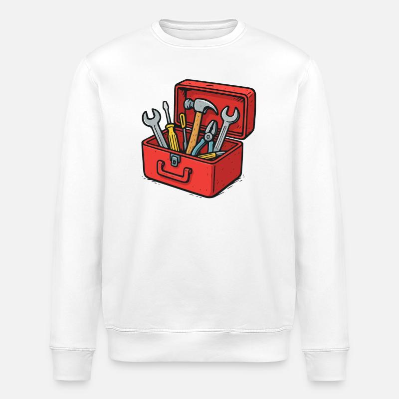 Werkzeugkiste Handwerkerfreude - Stanley/Stella Unisex Bio-Sweatshirt ROLLER - Weiß