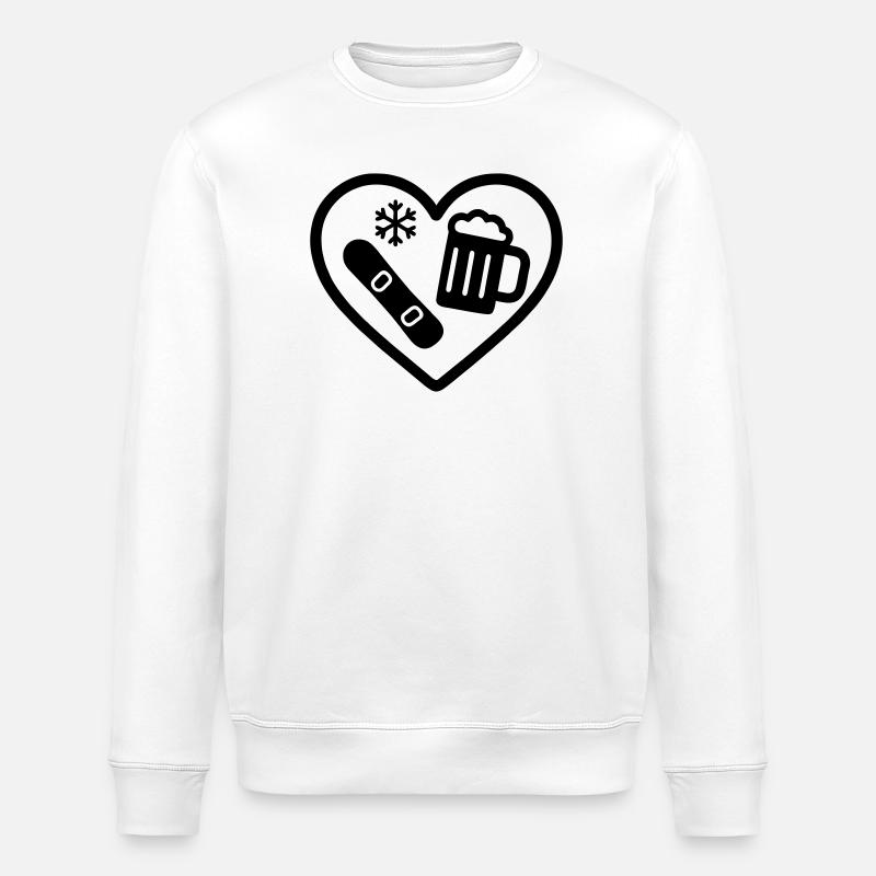 Heart Snowboard Bier - Stanley/Stella Unisex Bio-Sweatshirt ROLLER - Weiß