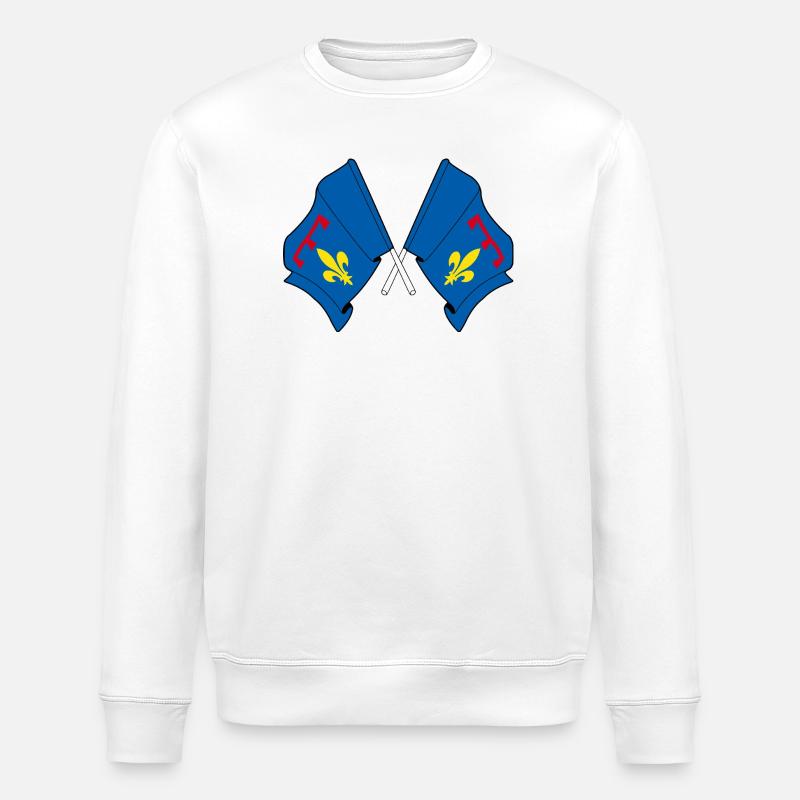 Drapeaux croisés de Provence - Sweat bio ROLLER Stanley/Stella Unisexe - blanc