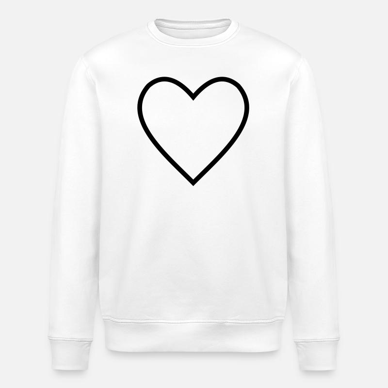 Herz Lineart - Stanley/Stella Unisex Bio-Sweatshirt ROLLER - Weiß