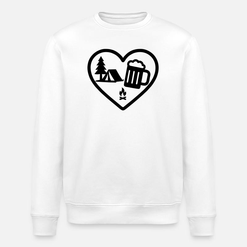 Heart Camping Bier - Stanley/Stella Unisex Bio-Sweatshirt ROLLER - Weiß