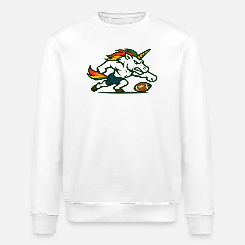 Flammen-Einhorn-Blitz - Stanley/Stella Unisex Bio-Sweatshirt ROLLER - Weiß