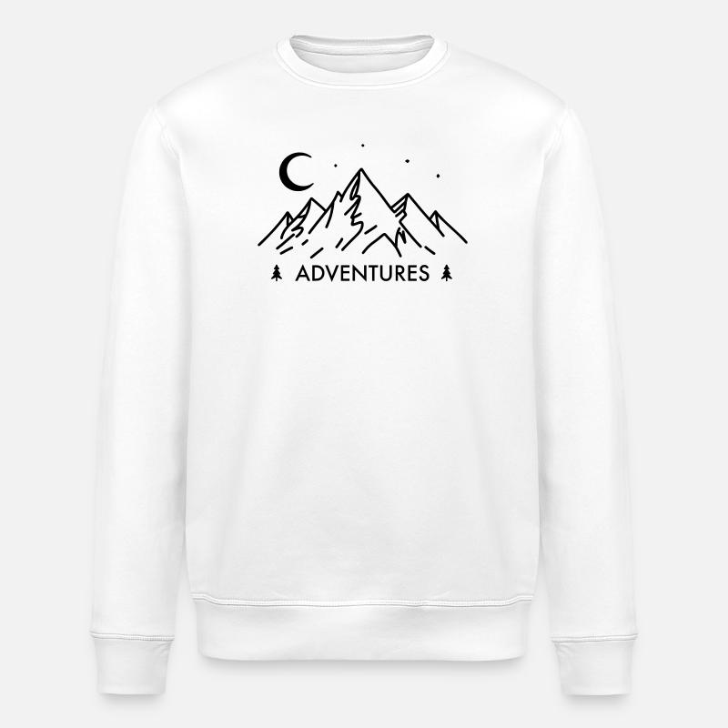 Berg Panorama mit Abenteuer Urlaub - Stanley/Stella Unisex Bio-Sweatshirt ROLLER - Weiß