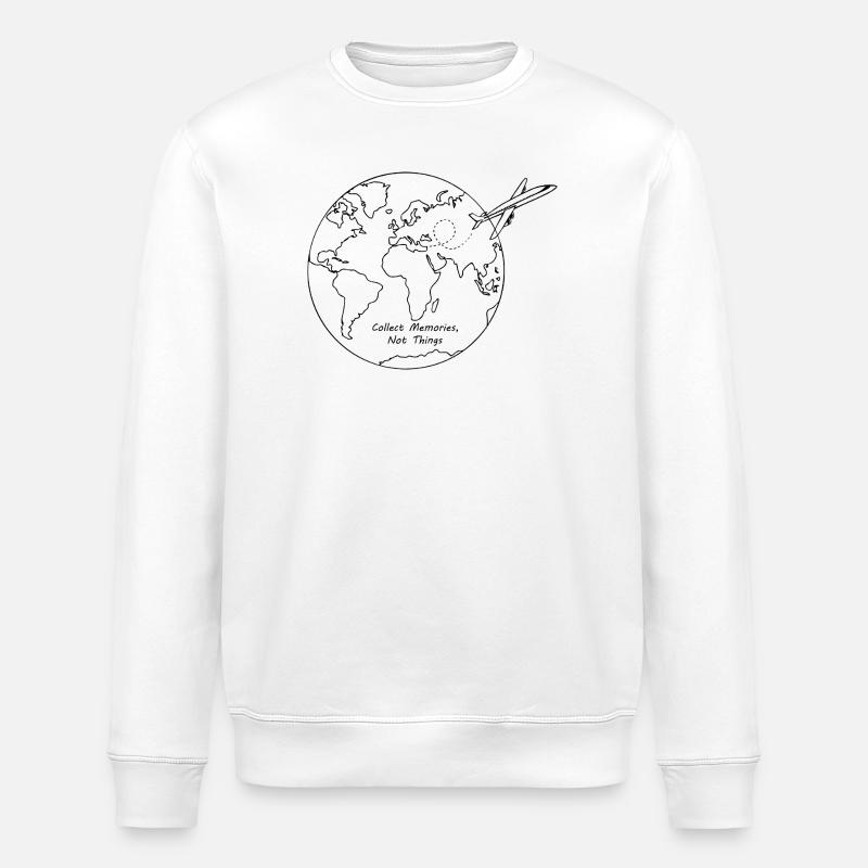 Sammle Erinnerungen, nicht Dinge, Traveller-Design - Stanley/Stella Unisex Bio-Sweatshirt ROLLER - Weiß