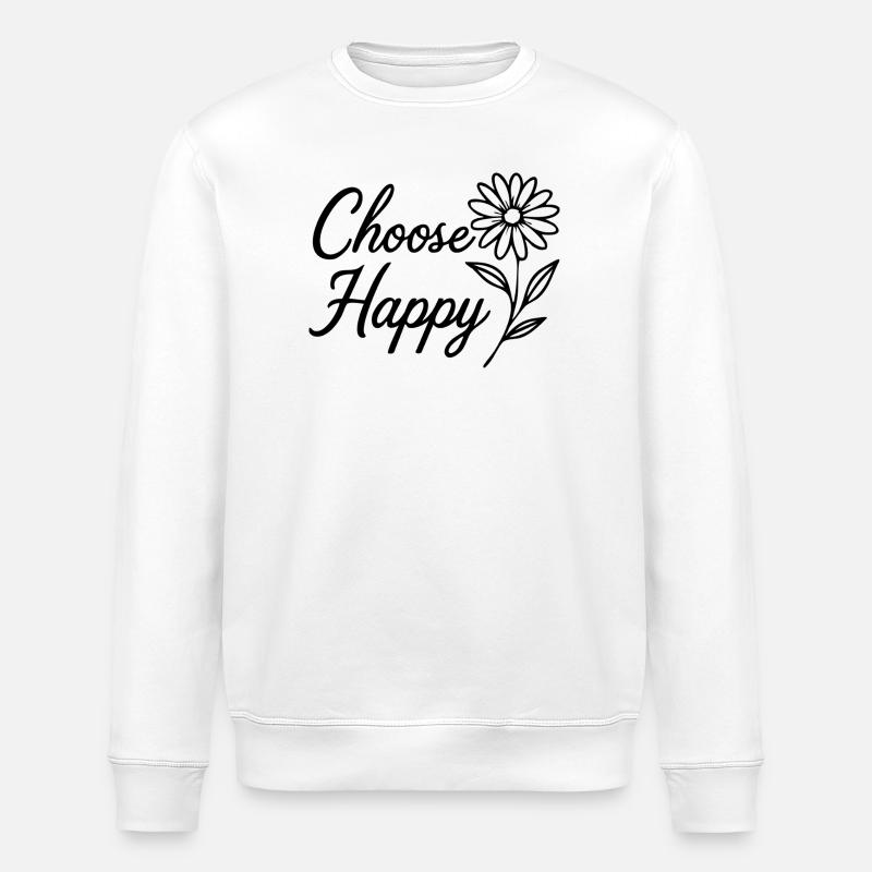 Choose Happy - Stanley/Stella Unisex Bio-Sweatshirt ROLLER - Weiß