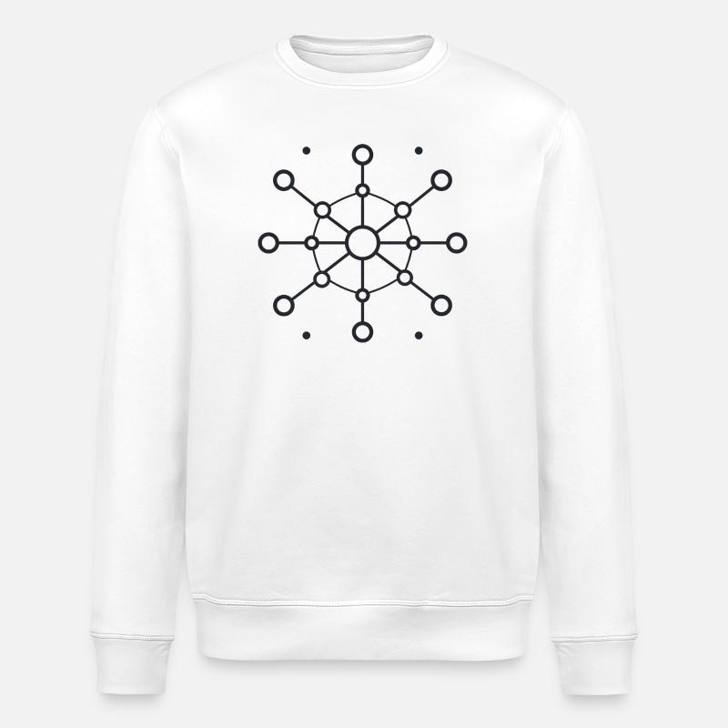 Central Network Star Pattern - Stanley/Stella ROLLER Unisex Organic Sweatshirt - white