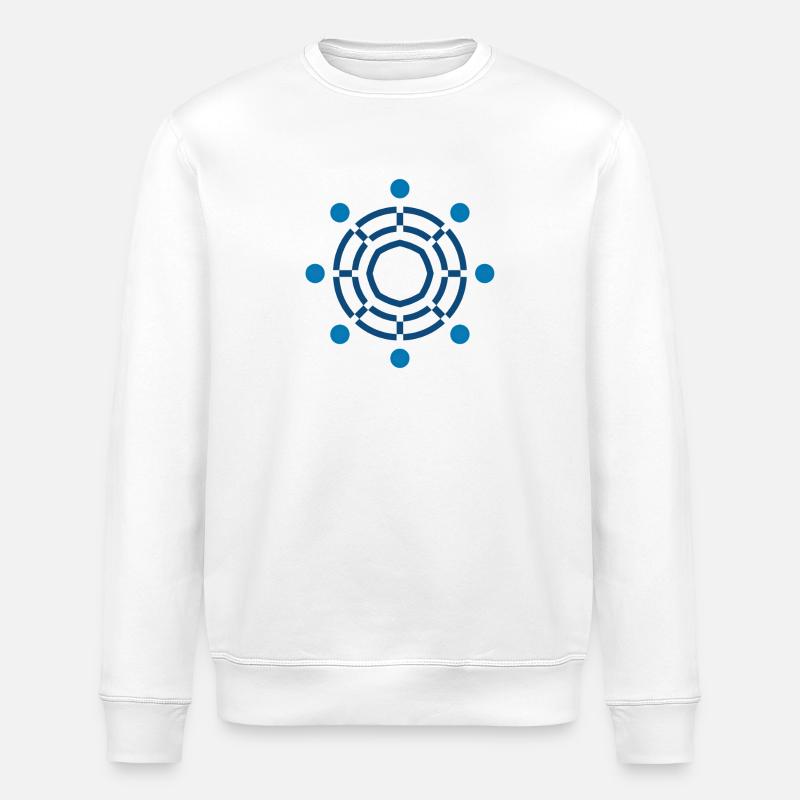 Kreis Mandala Netzwerk - Stanley/Stella Unisex Bio-Sweatshirt ROLLER - Weiß