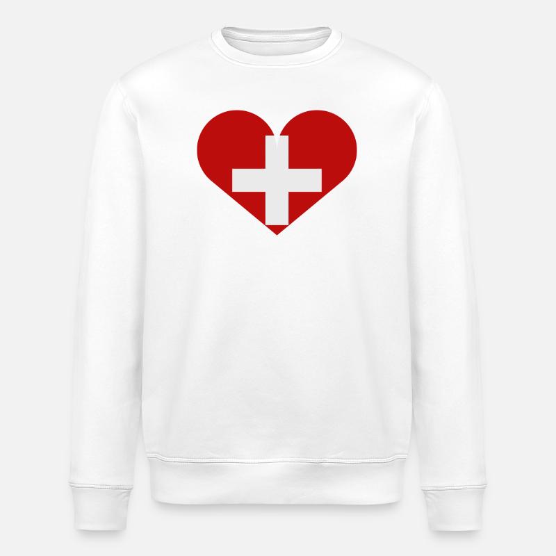 Drapeau suisse - Sweat bio ROLLER Stanley/Stella Unisexe - blanc