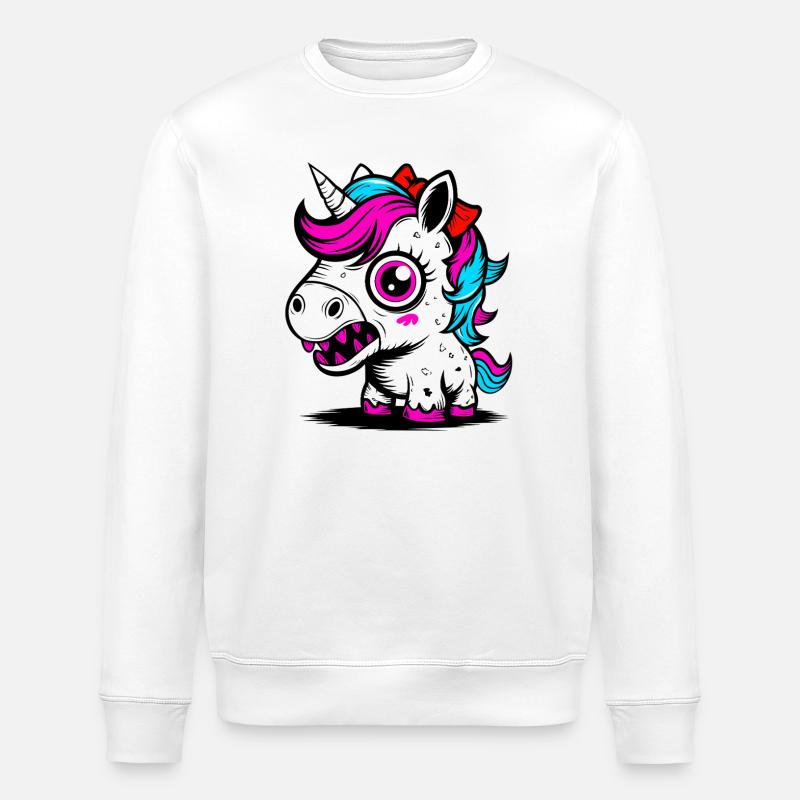 Licorne néon - Sweat bio ROLLER Stanley/Stella Unisexe - blanc