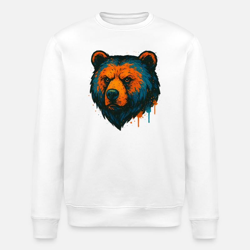 Neonbär Pop Art - Stanley/Stella Unisex Bio-Sweatshirt ROLLER - Weiß