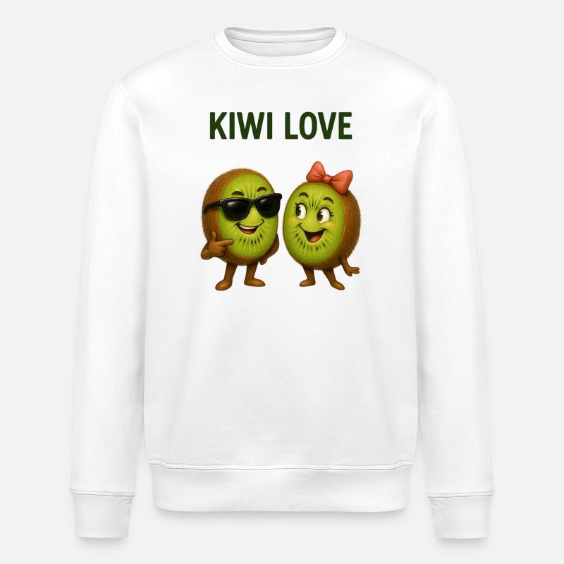 Kiwi Liebe Duo - Stanley/Stella Unisex Bio-Sweatshirt ROLLER - Weiß
