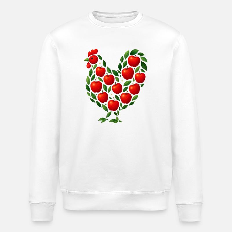 Apfel Hühner - Stanley/Stella Unisex Bio-Sweatshirt ROLLER - Weiß