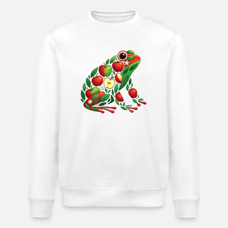Frosch Apfel - Stanley/Stella Unisex Bio-Sweatshirt ROLLER - Weiß