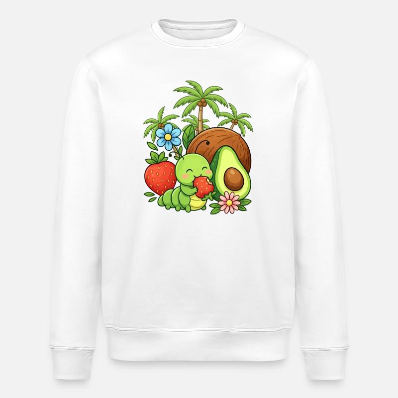 Papillon chenille - Sweat bio ROLLER Stanley/Stella Unisexe - blanc