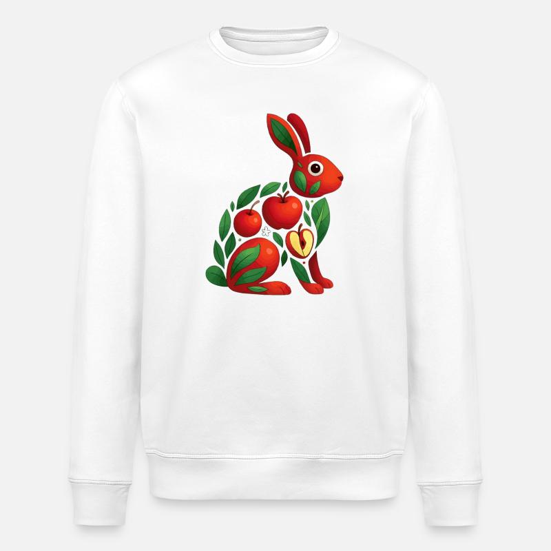 Bunny Apple - Stanley/Stella ROLLER Unisex Organic Sweatshirt - white