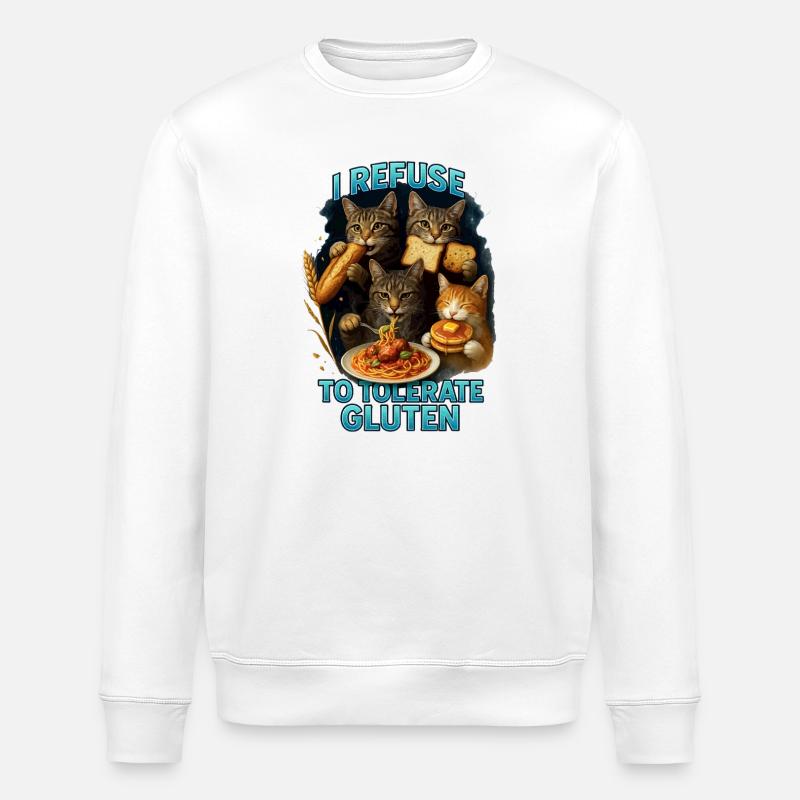 Gluten Glutenunverträglichkeit Geschenk - Stanley/Stella Unisex Bio-Sweatshirt ROLLER - Weiß